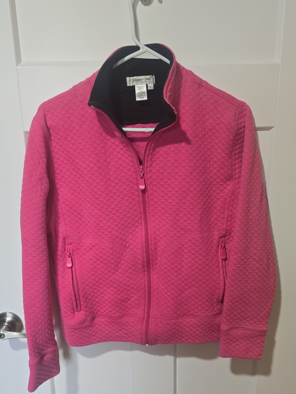 Coldwater Creek Quilted Full-Zip Jacket in Bright Pink